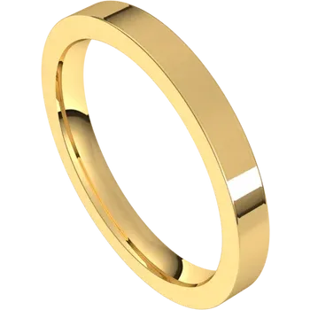 Flat Women Wedding band 14K  Yellow Gold