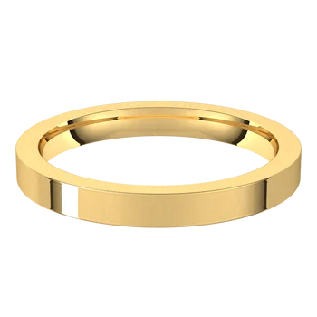 Flat Women Wedding band Yellow Gold