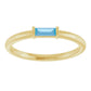 14K Gold 1/8 CT Baguette Diamond engagement ring for Women (Available in Tourmaline or Blue Topaz)