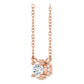 Hidden Halo Natural Diamond Necklace 14K Rose Gold side Picture