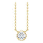 Hidden Halo Natural Diamond Necklace 14K yellow Gold