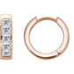 14K rose Gold Diamond hoop earrings for women