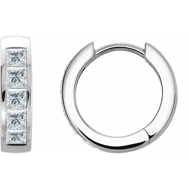 Platinum Diamond hoop earrings for women