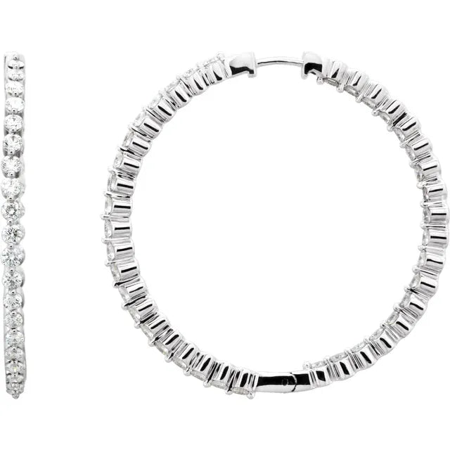 3 CTW Natural Diamond Hoop Earrings 1