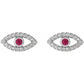 women stud earrings platinum ruby