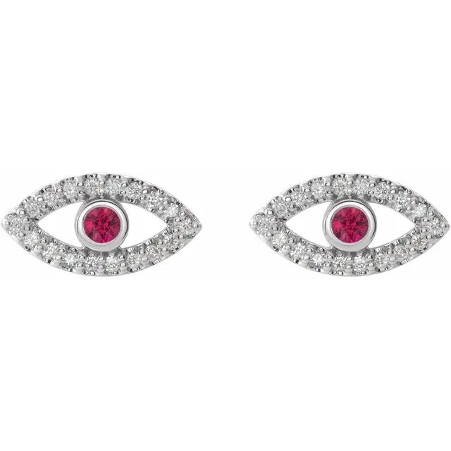 women stud earrings platinum ruby