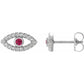 women stud earrings white gold Ruby