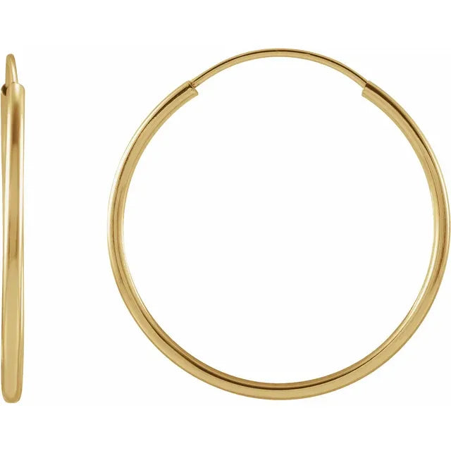 14k Gold Hoop Earrings yellow gold 20 MM
