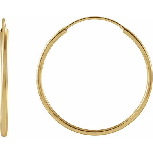 14k Gold Hoop Earrings yellow gold 20 MM
