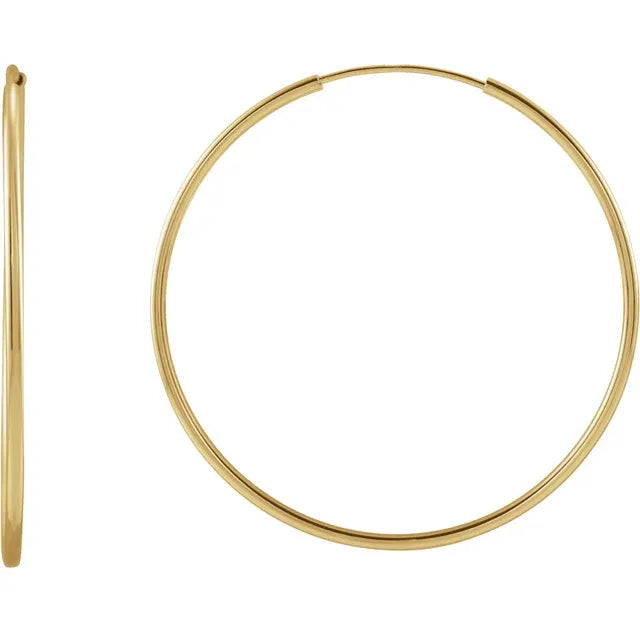14k Gold Hoop Earrings yellow gold 30 MM