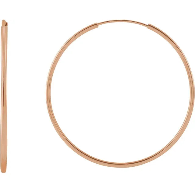 14k Gold Hoop Earrings rose gold 30 MM
