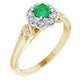 White & Yellow Gold emerald engagement ring for women