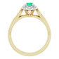 yellow & White Gold Emerald engagement  Ring