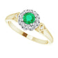 emerald engagement ring 14K White & Yellow Gold Details Side Image 