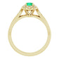 Emerald engagement ring - 14K Yellow GOld