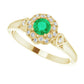 emerald engagement ring 14K Yellow Gold Side picture