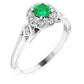 platinum emerald engagement ring 