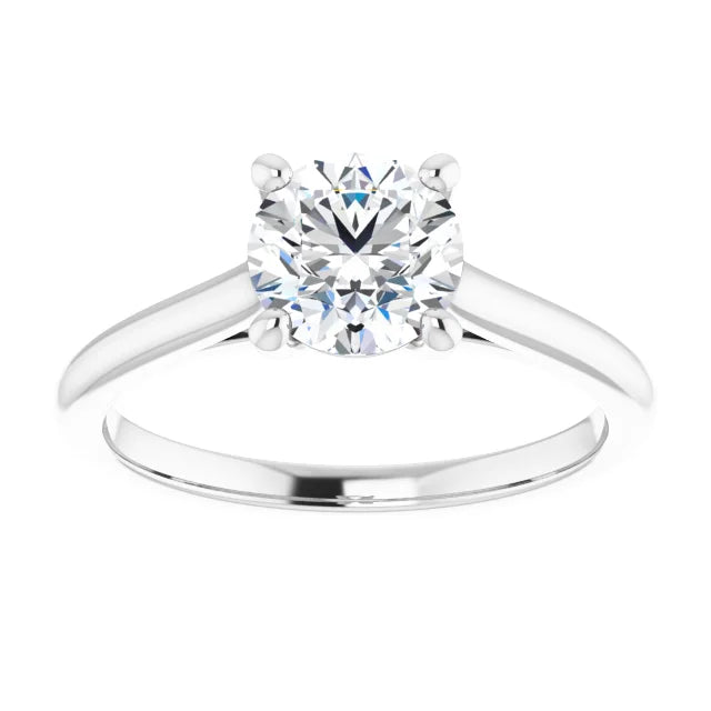 Infinity Inspired 1 Carat Round Solitaire Diamond Engagement Ring Platinum 