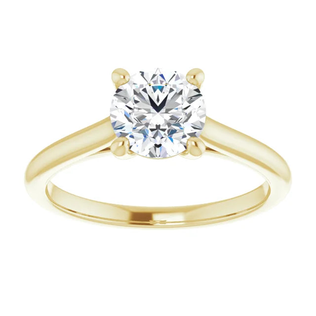 Infinity Inspired 1 Carat Round Solitaire Diamond Engagement Ring Yellow Gold Stone Picture 