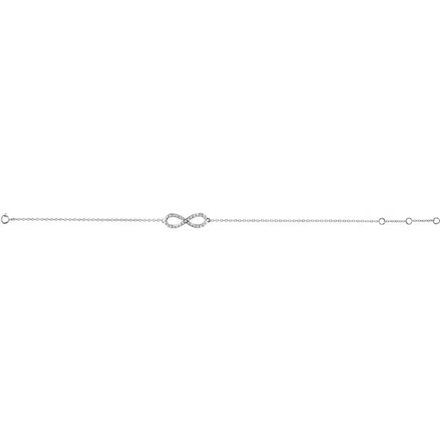 Infinity Diamond Bracelet 14K White Gold  Side Picture