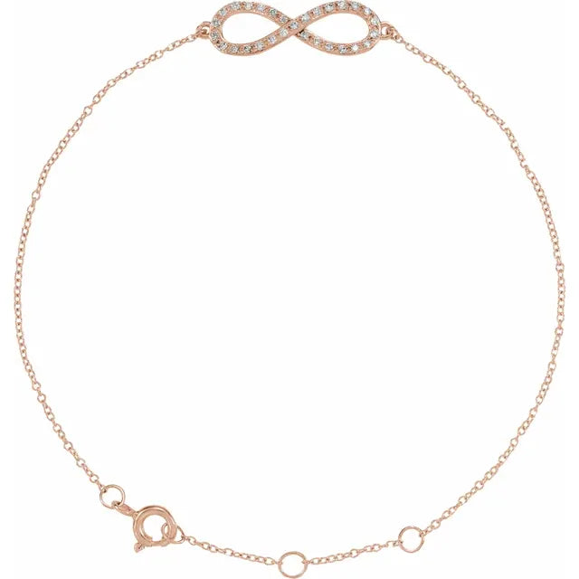 Infinity Diamond Bracelet 14K Rose Gold