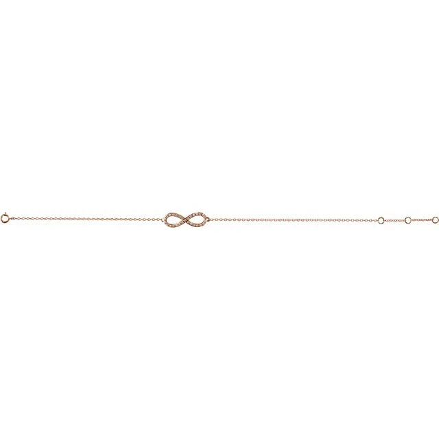 Infinity Diamond Bracelet 14K rose Gold Side Picture