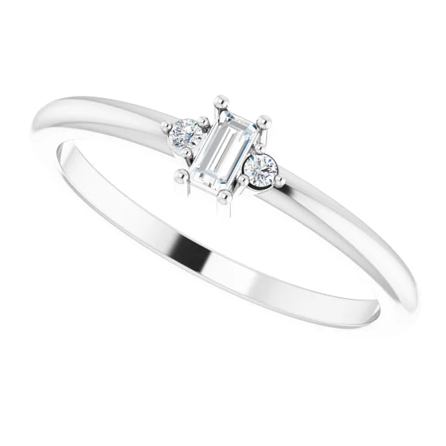 Stackable Diamond engagement ring Platinum 