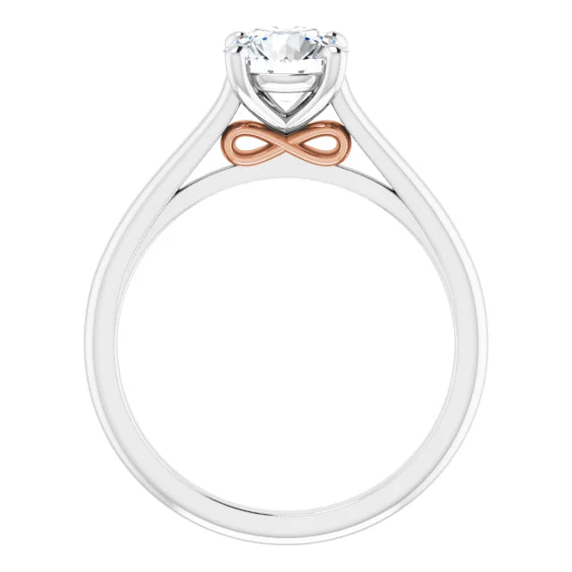 Infinity Inspired 1 Carat Round Solitaire Diamond Engagement Ring White/rose gold