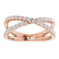 14 K Rose Gold  Criss-Cross 1/2 CTW Natural Diamond  Ring