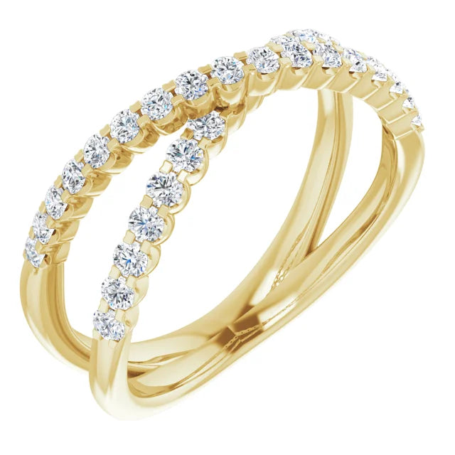 Side Picture of 14 K Yellow Gold 1/2 CTW Natural Diamond band 