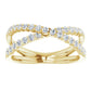 14K Yellow Gold  Criss-Cross 1/2 CTW Natural Diamond Ring 