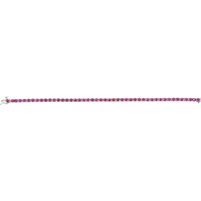 Natural Ruby tennis Bracelet Platinum 