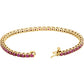 Natural Ruby tennis Bracelet 14k yellow gold open