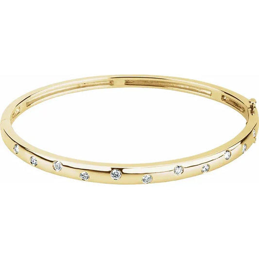 14K Gold 1/2 CTW Diamond Bangle Bracelet