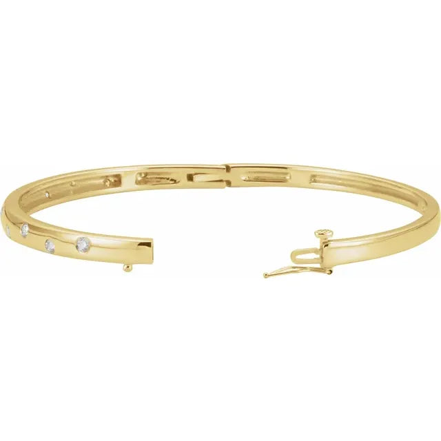 14K Gold 1/2 CTW Diamond Bangle Bracelet