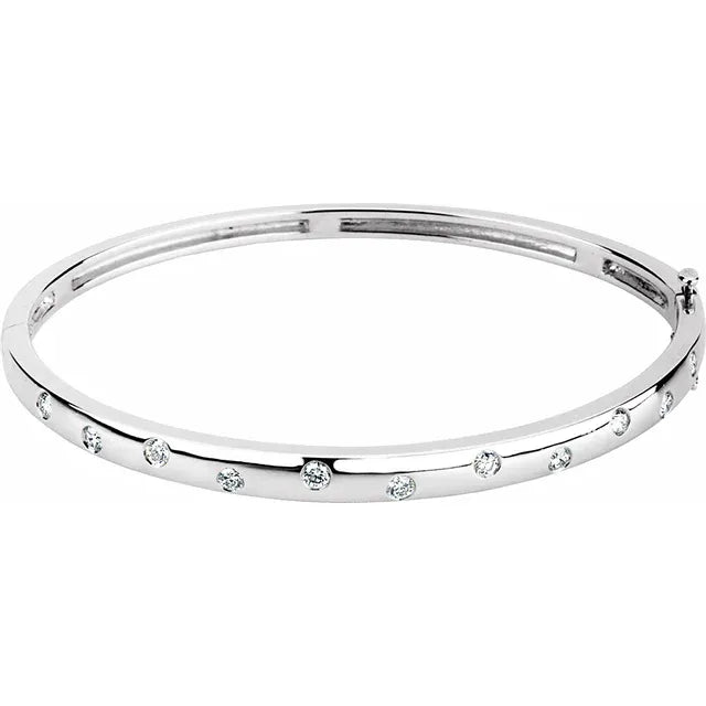 14K Gold 1/2 CTW Diamond Bangle Bracelet