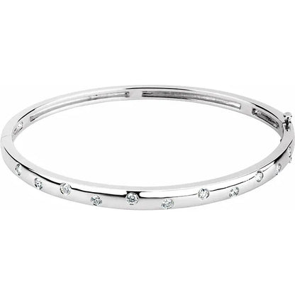 14K Gold 1/2 CTW Diamond Bangle Bracelet