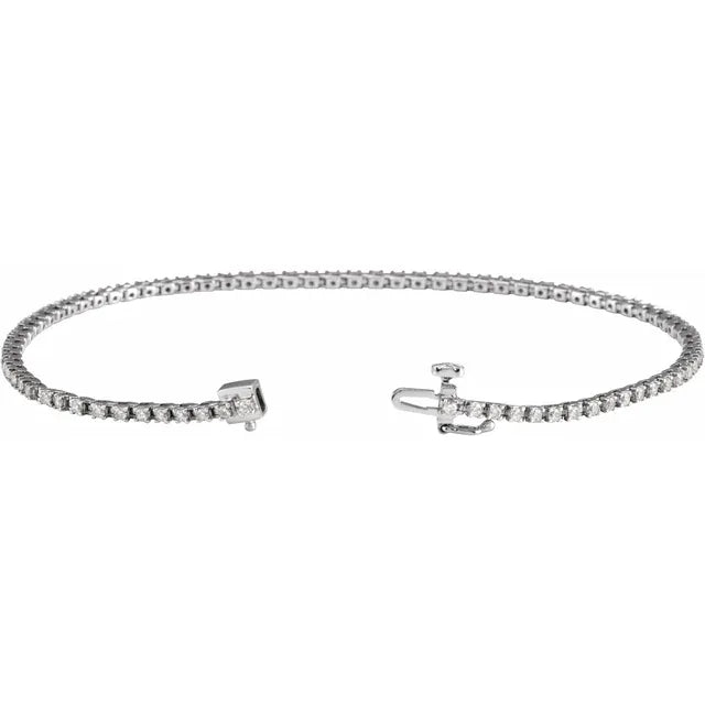 Diamond Tennis Bracelet 2 CTW white gold open