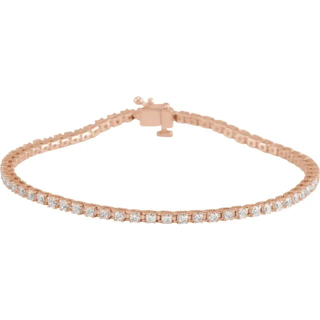 Diamond Tennis Bracelet 3 CTW 14k rose gold