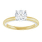 Solitaire Diamond engagement ring 14K Yellow/White