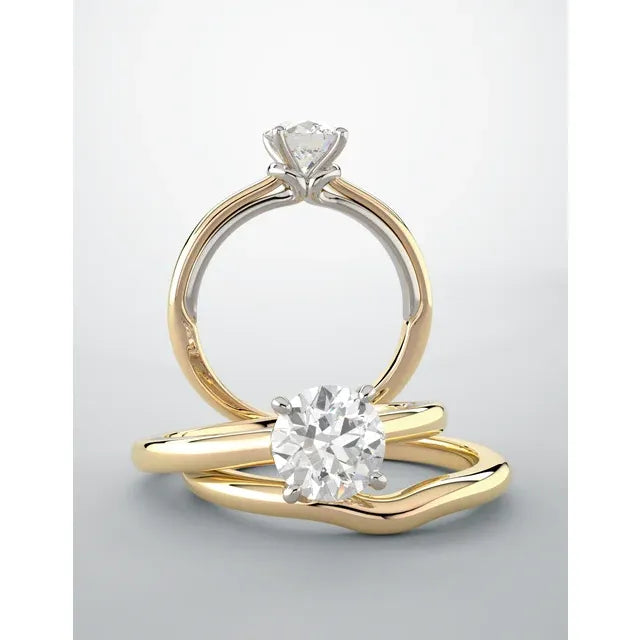 a picture for two Solitaire Diamond engagement rings on 14k Yellow gold