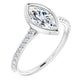 Marquise Diamond Engagement Ring white gold side picture 