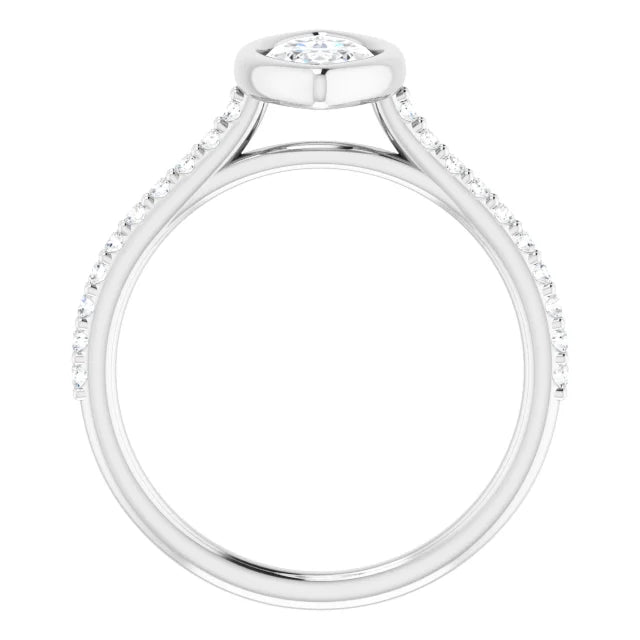 Marquise Diamond Engagement Ring platinum side picture 