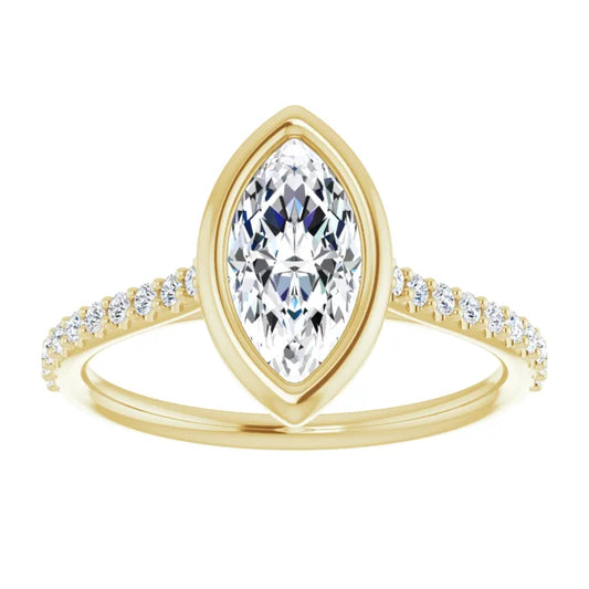 Marquise Diamond Engagement Ring yellow gold