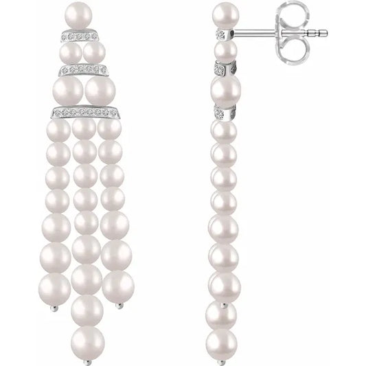 Women Pearl Drop Earrings 