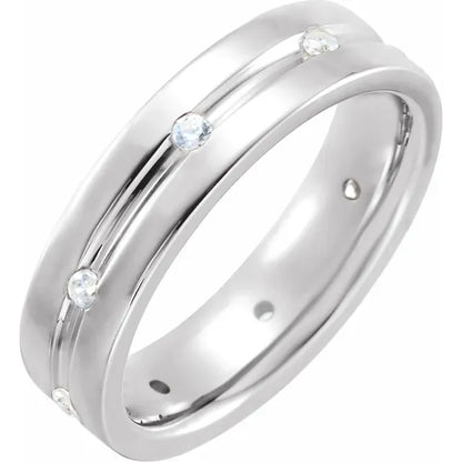 Men Platinum Diamond wedding band