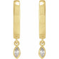 Diamond Hoop Earrings 14K yellow gold Straight Picture  