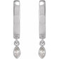 Diamond Hoop Earrings 14K White gold Straight Picture