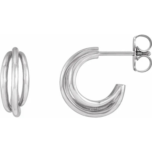 14K Gold Multi-Layer Hoop Earrings for women