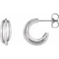 14K White Gold Multi-Layer Hoop Earrings for women